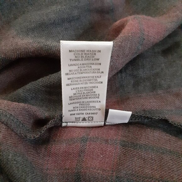 Anthropologie Cloth & Stone Women's Size S Gray Plaid Long Sleeve Shirt Dress - Picture 8 of 14